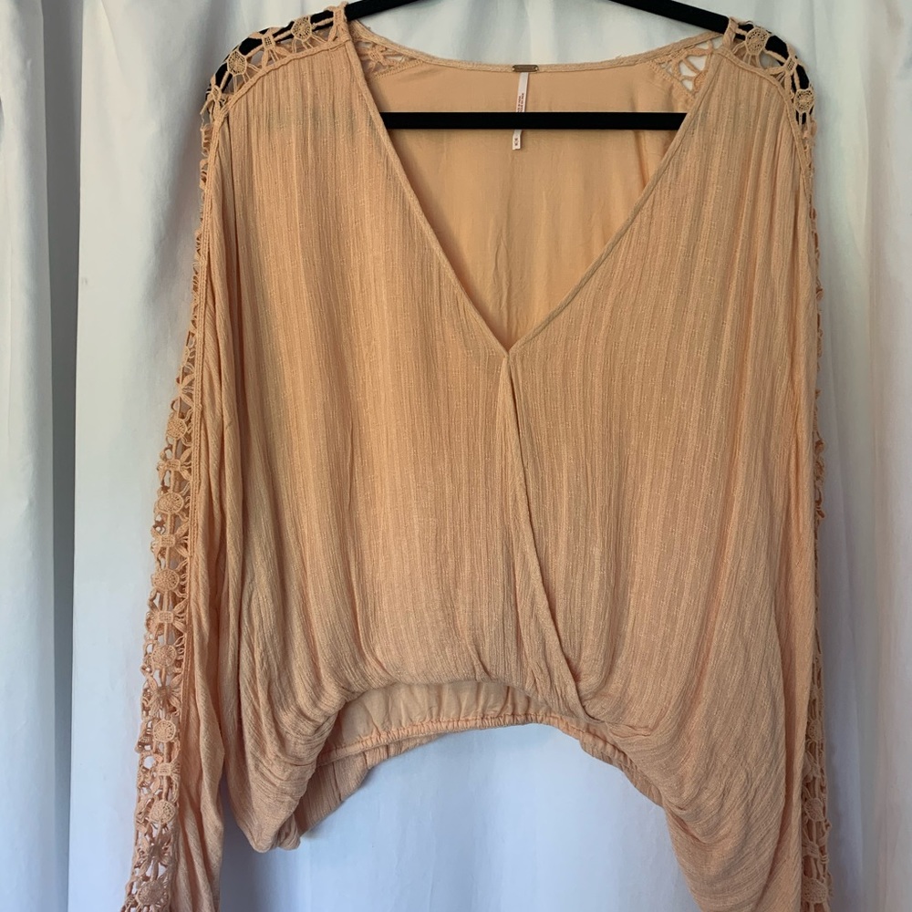 FREE PEOPLE PEACH BLOUSE!!! Size medium